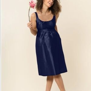 LulaKate Emily maternity dress in drapey dark navy bengaline size 6